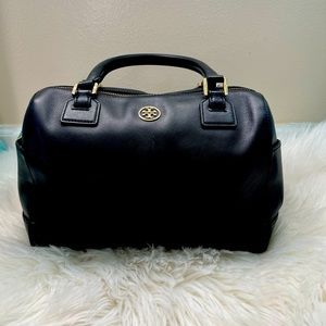 Black and gold Tory Burch handbag